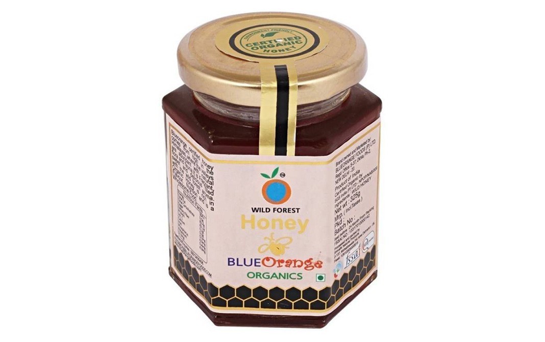 Blue Orange Organics Wild Forest Honey    Glass Jar  325 grams